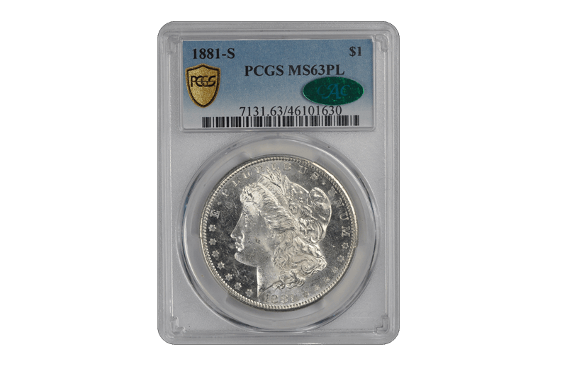 1881-S $1 Morgan Dollar PCGS PL (CAC) #3587-9 MS63