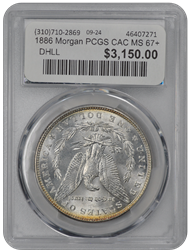 1886 Morgan PCGS CAC MS 67+