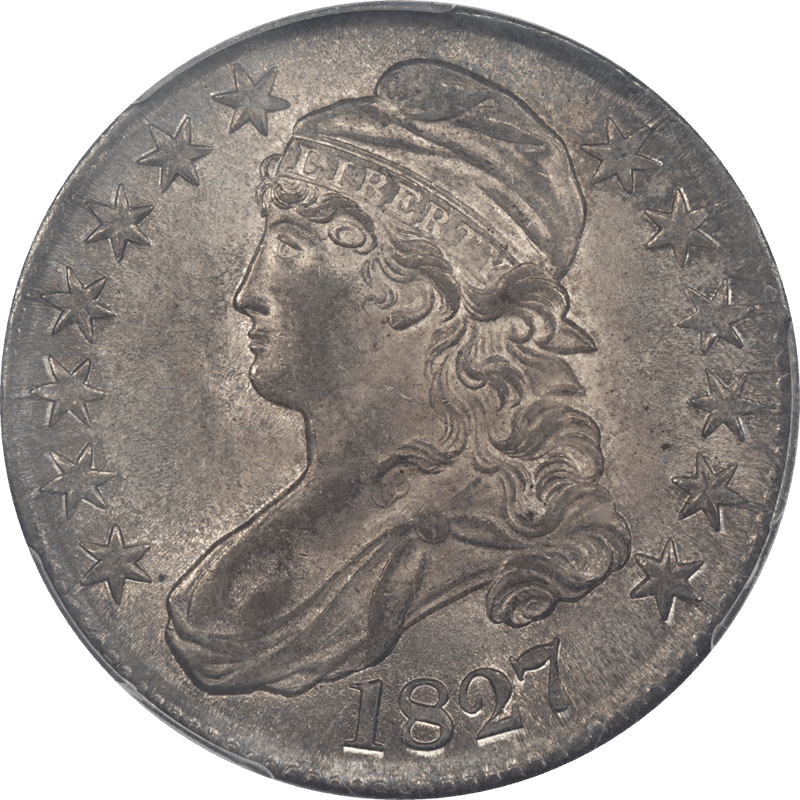 1827 Capped Bust Half Dollar 50c PCGS MS63 Square Base 2 - Nice 