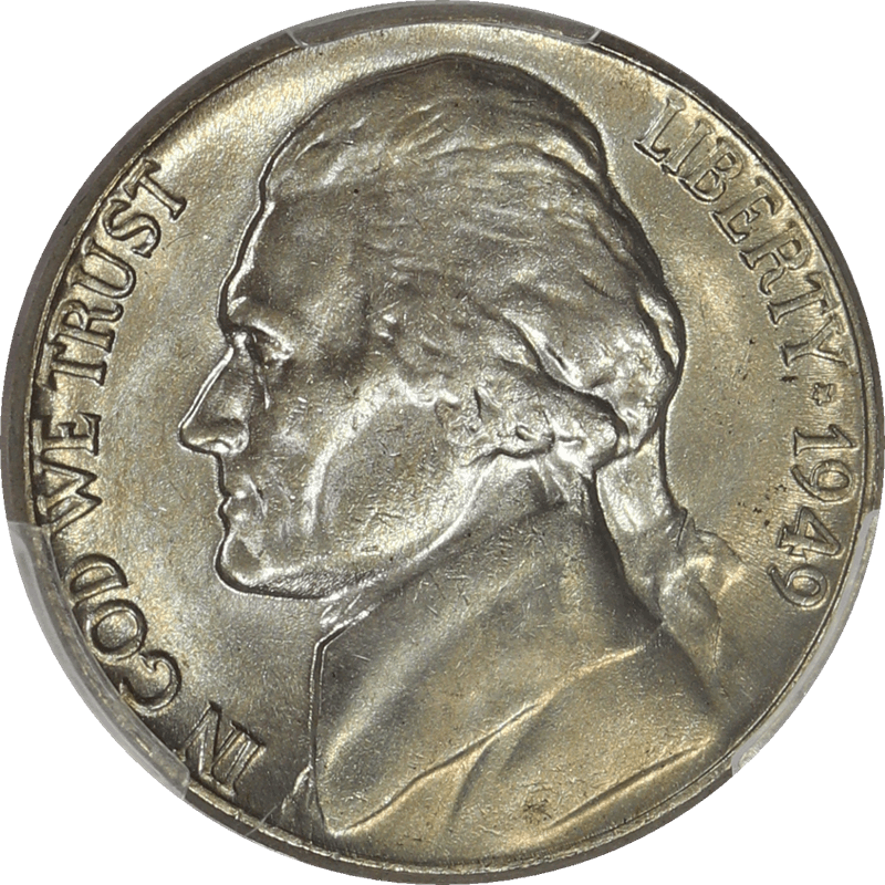 1949 Jefferson Nickel 5c, PCGS MS 65
