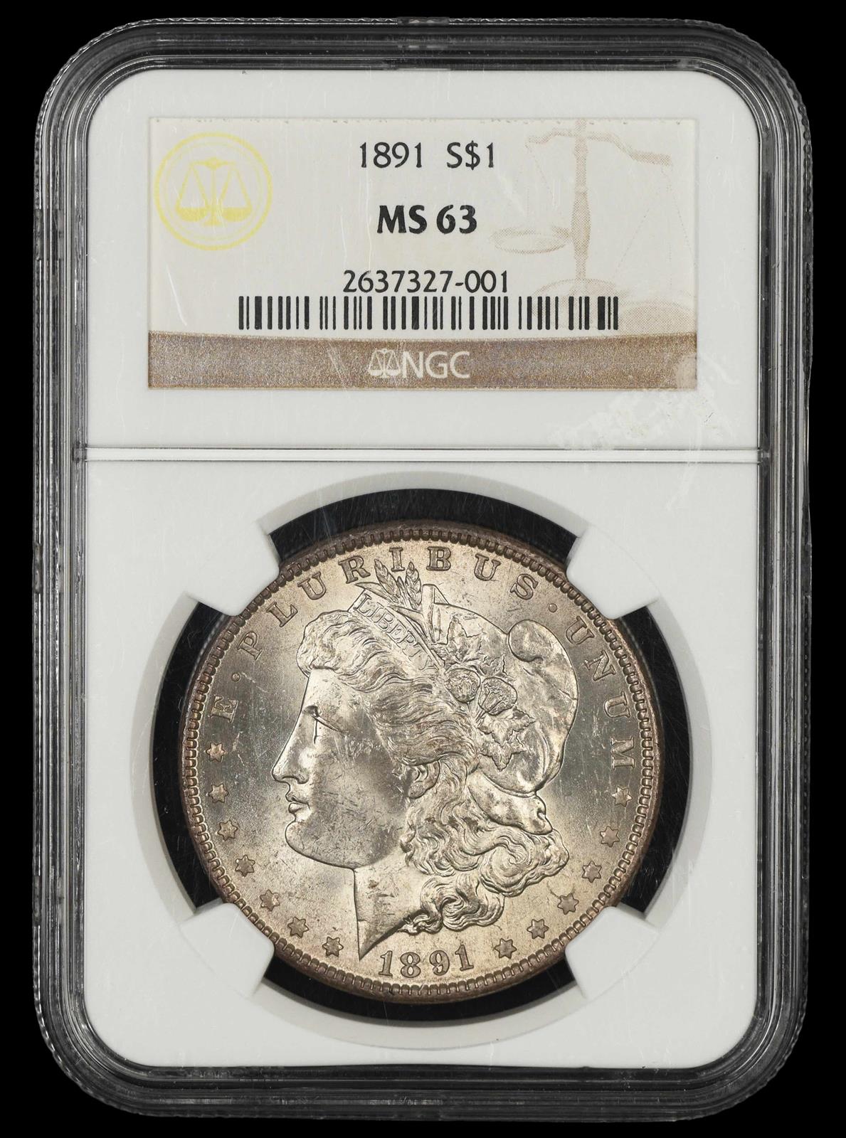 1891 $1 NGC MS63