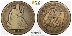 1878-CC 50C PCGS VG08 CAC