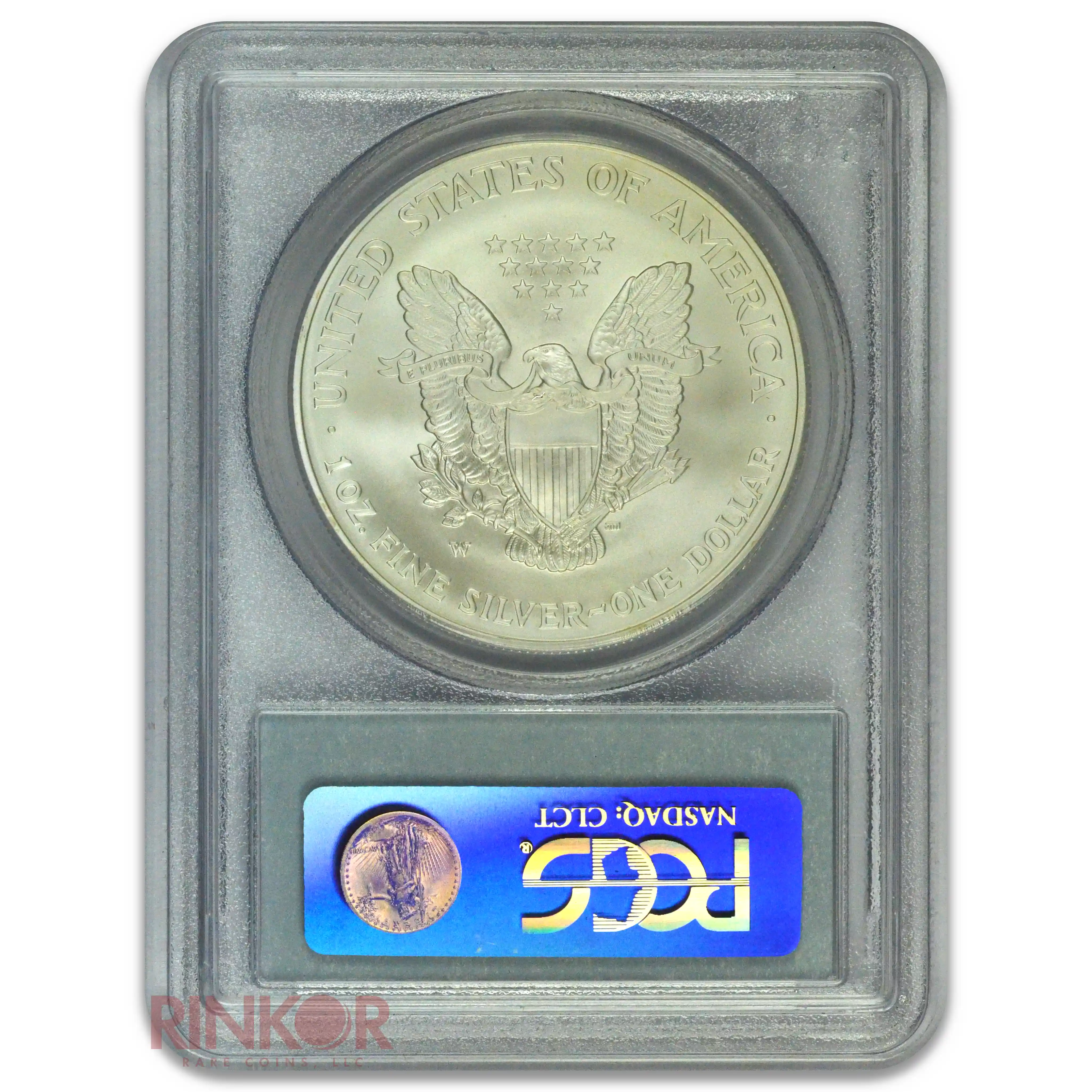 2008-W $1 Burnished Silver Eagle Reverse of 2007 PCGS MS 69