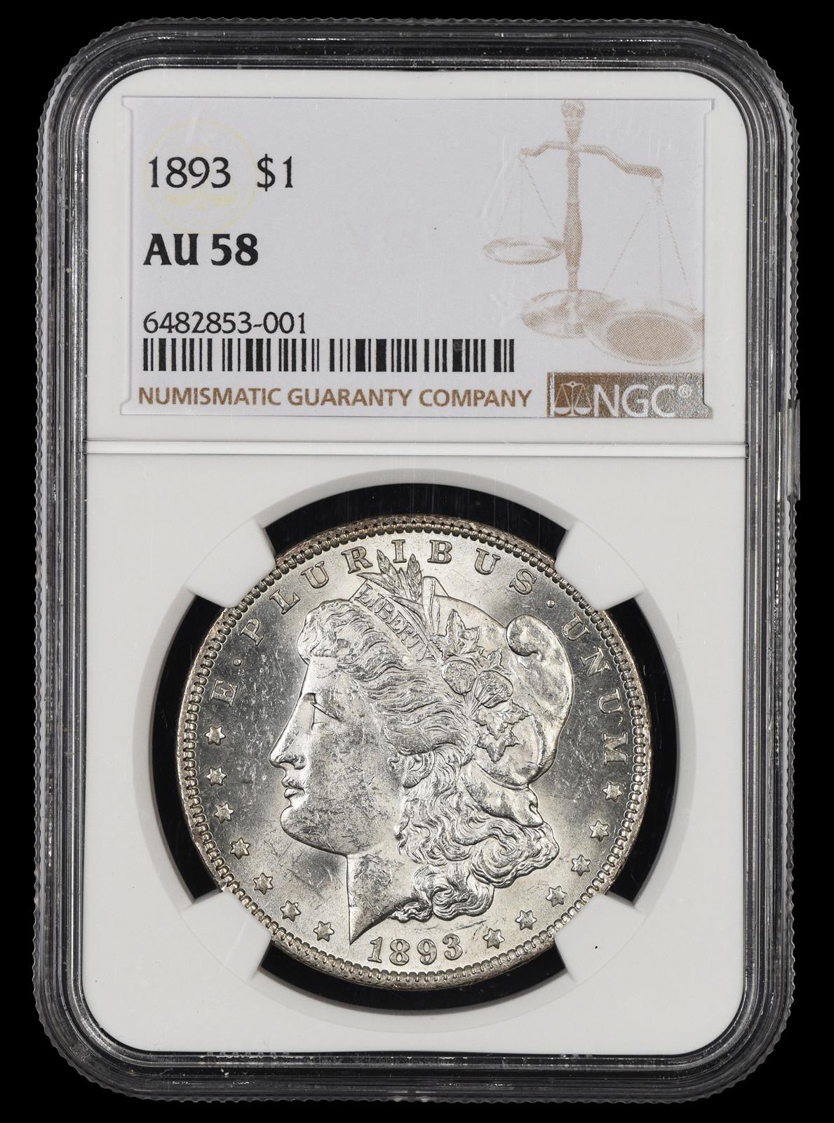 1893 $1 NGC AU-58