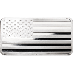 1 OZ SILVER BAR FLAG HIGHLAND MINT 