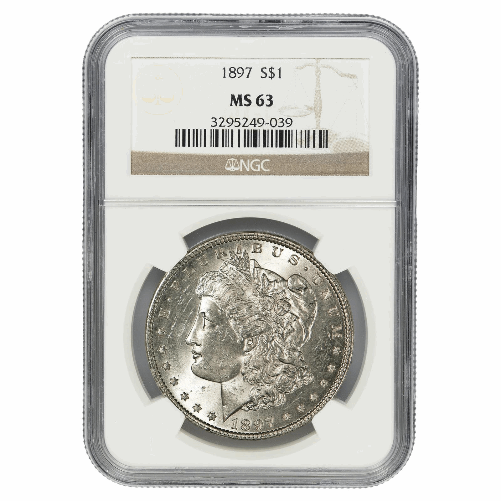 1897 Morgan Silver Dollar $1 NGC MS 63
