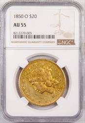 1850-O Liberty Head $20 NGC AU55