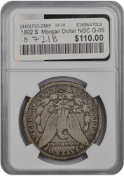 1892 S  Morgan Dollar NGC G-06