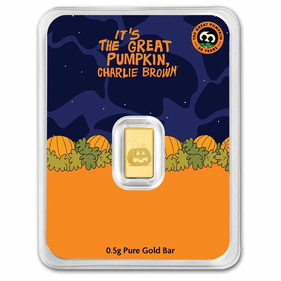 Peanuts Great Pumpkin 60th Anniversary 1/2 Gram Gold Bar  (TEP)