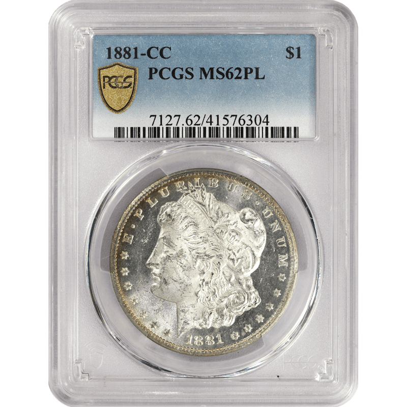 1881-CC $1 Morgan Silver Dollar - PCGS MS62PL - Prooflike - Great Coin