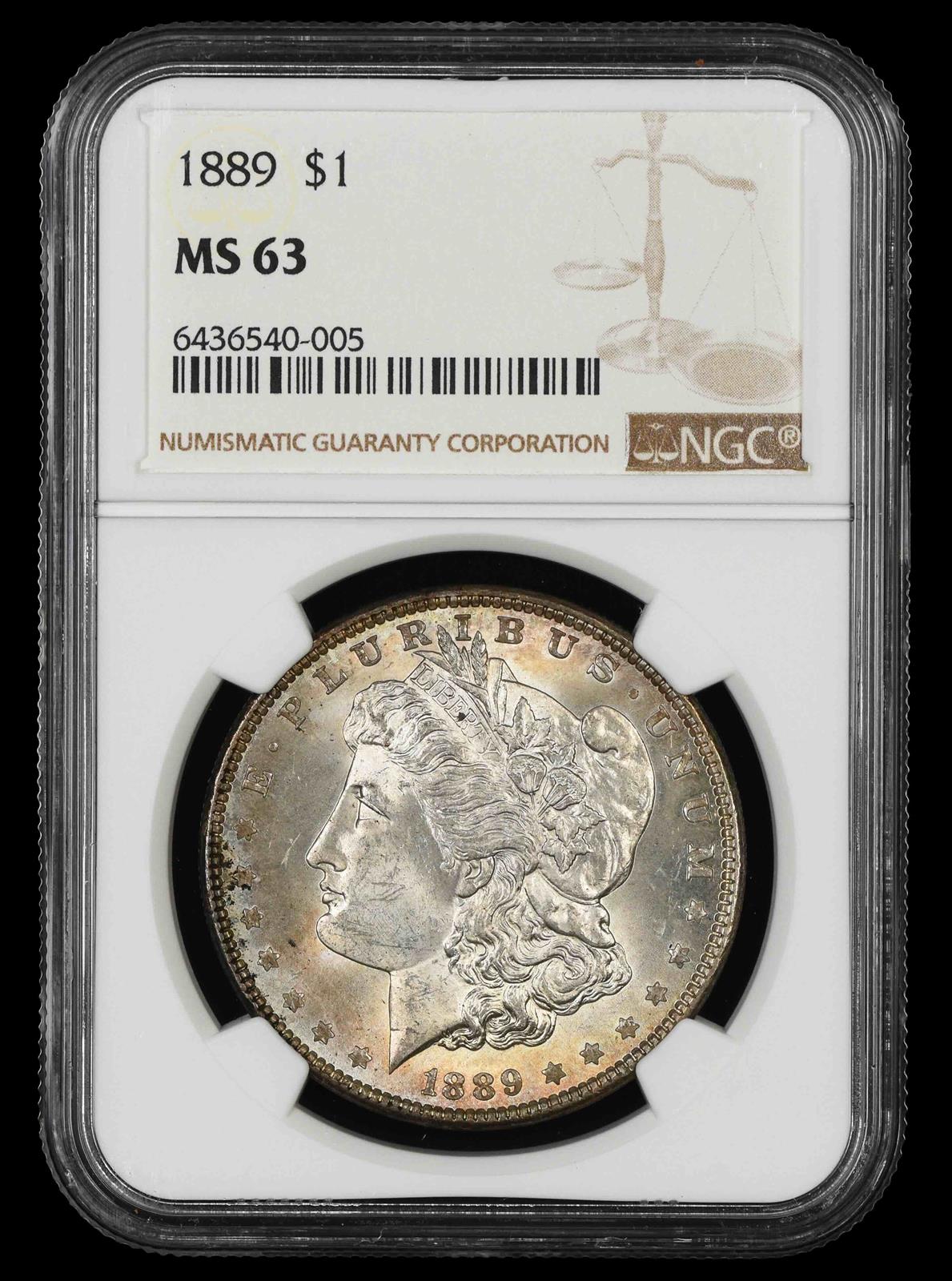 1889 $1 NGC MS63