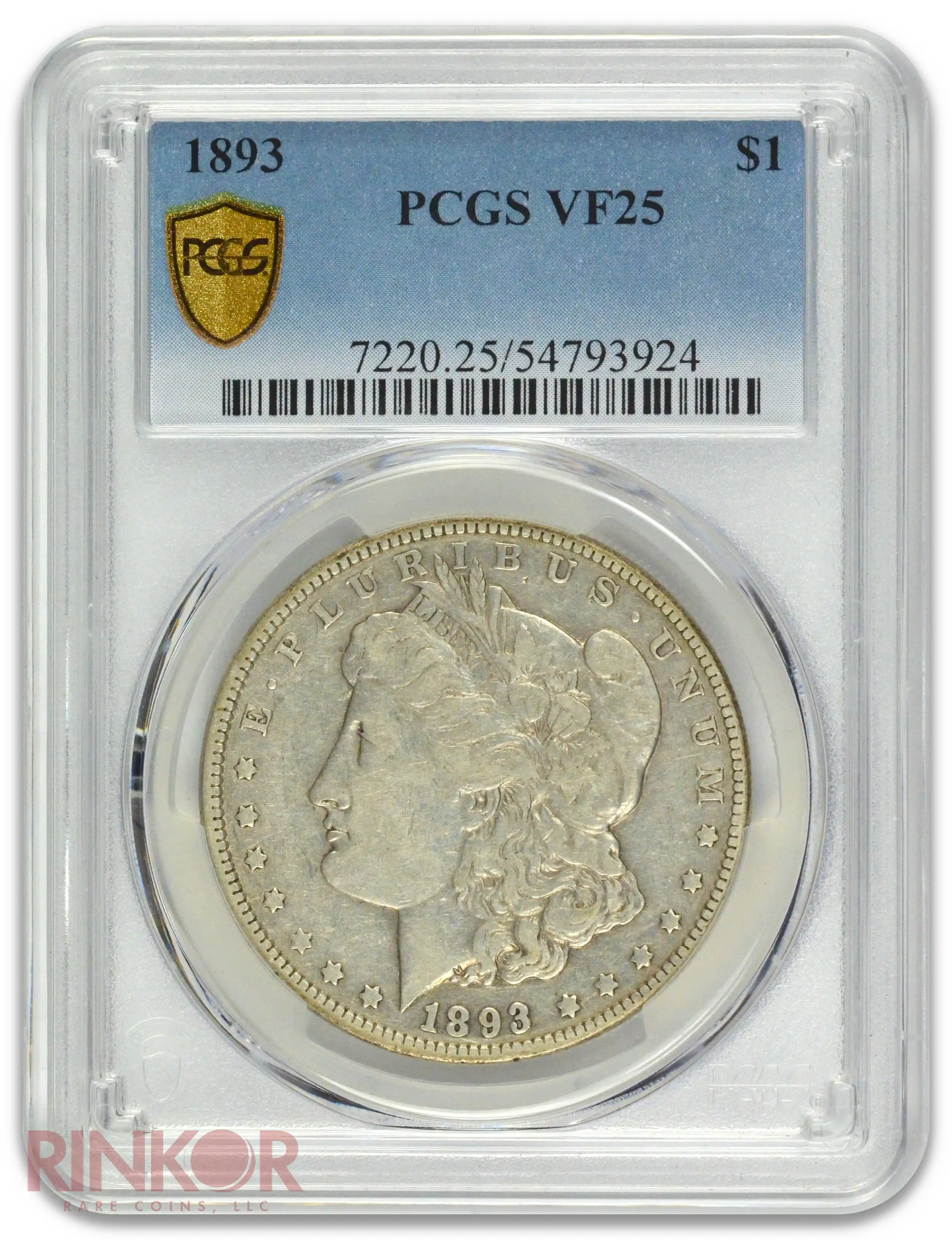 1893 $1 Morgan Dollar PCGS VF-25