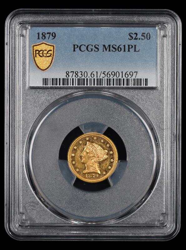1879 $2.5 Gold PCGS MS61 PL