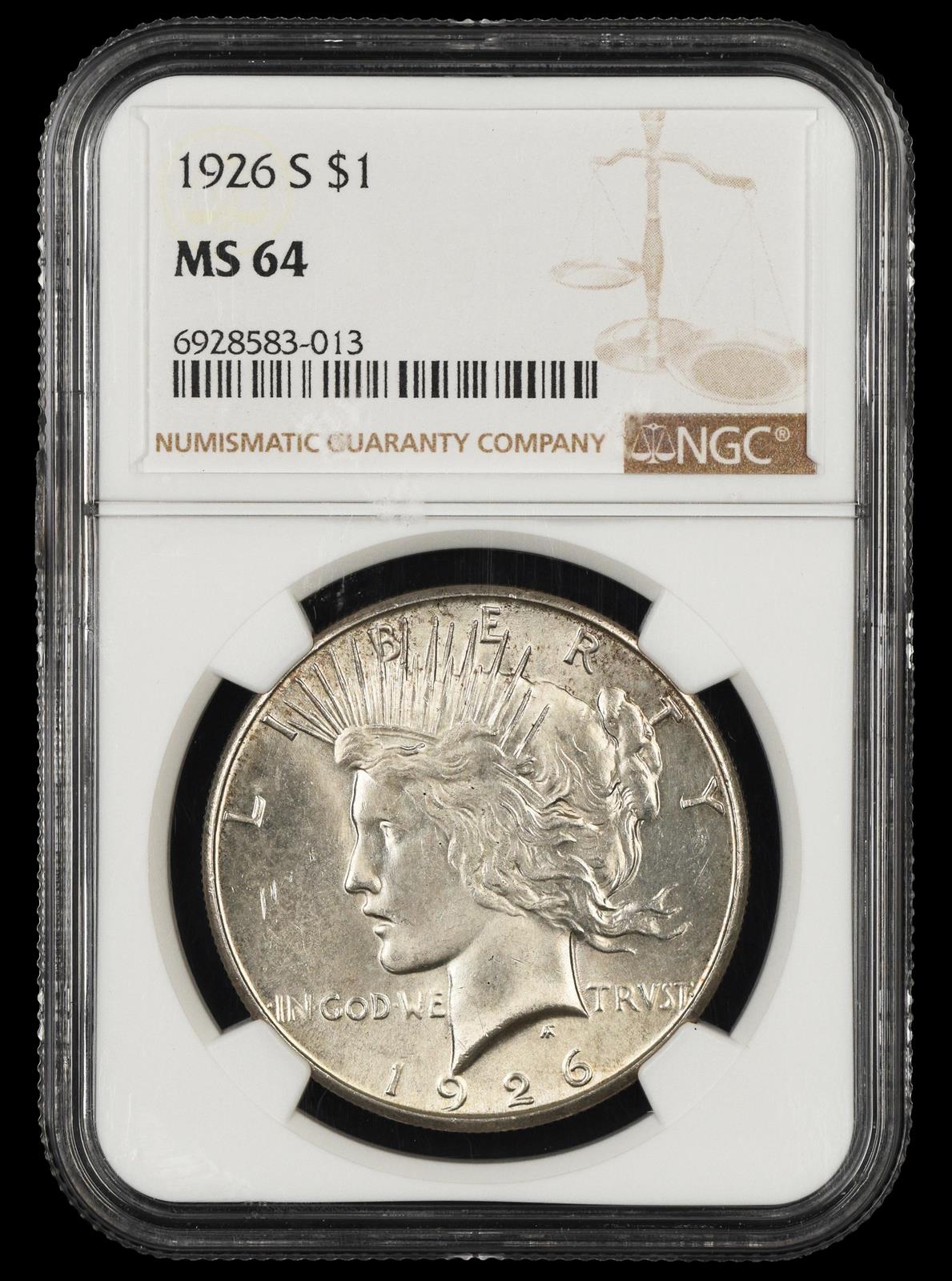 1926 S $1 NGC MS 64