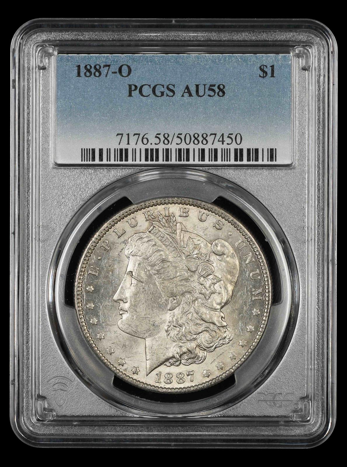 1887 O $1 PCGS  AU58