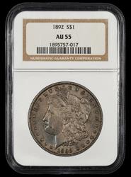 1892 $1 NGC AU 55