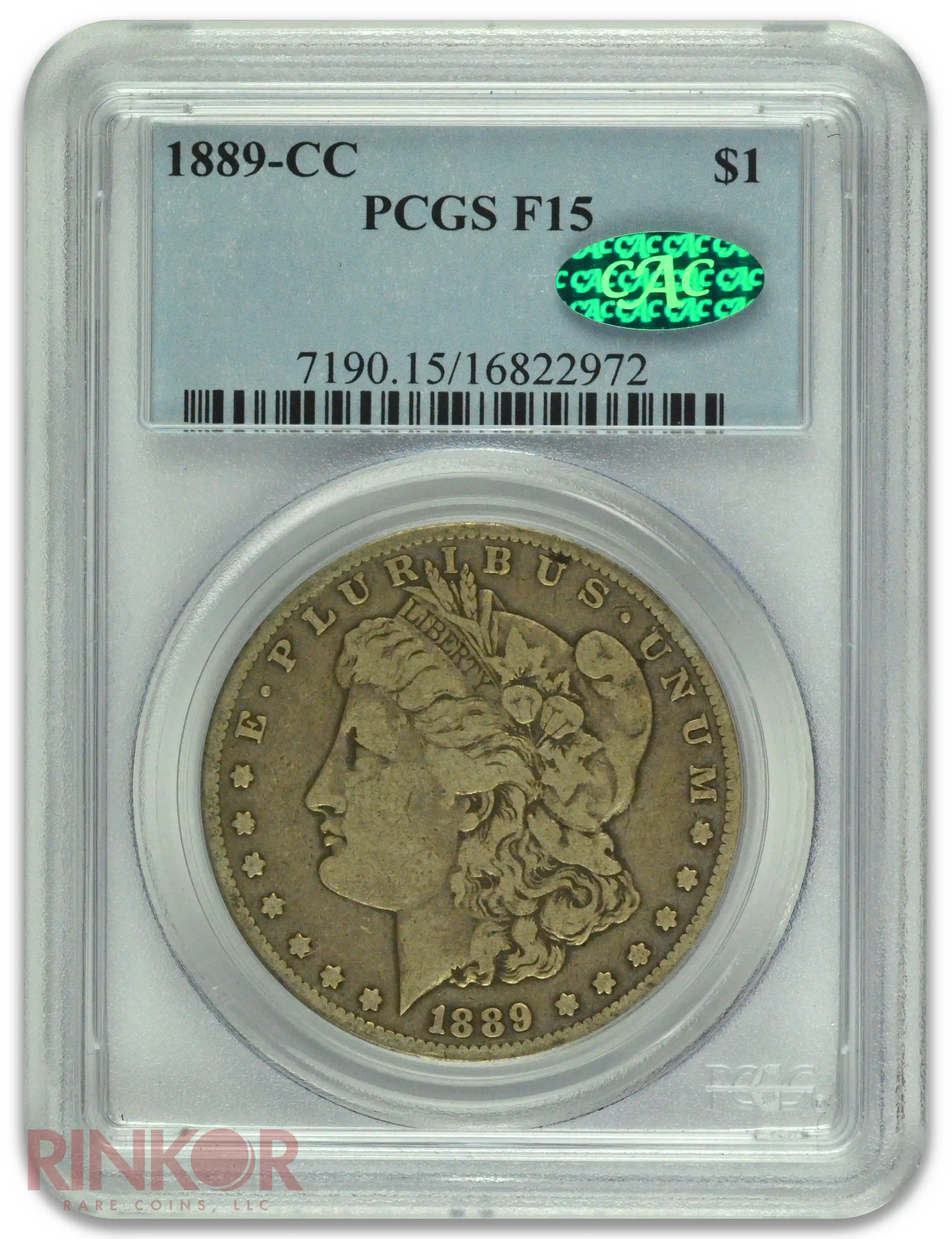 1889-CC $1 Morgan Dollar PCGS F-15 CAC