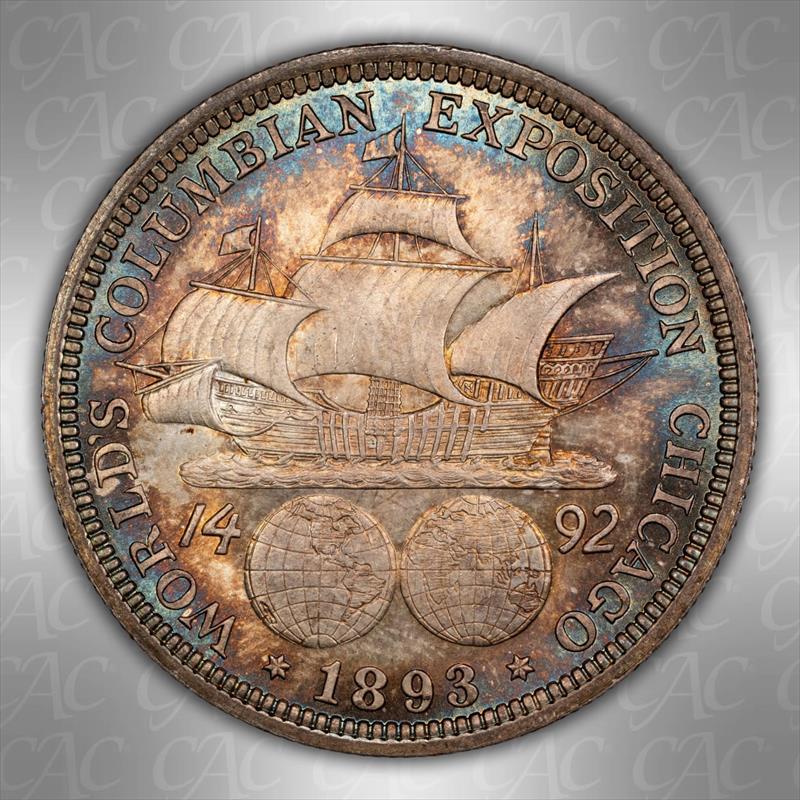 1893 Columbian 50C CACG MS 66