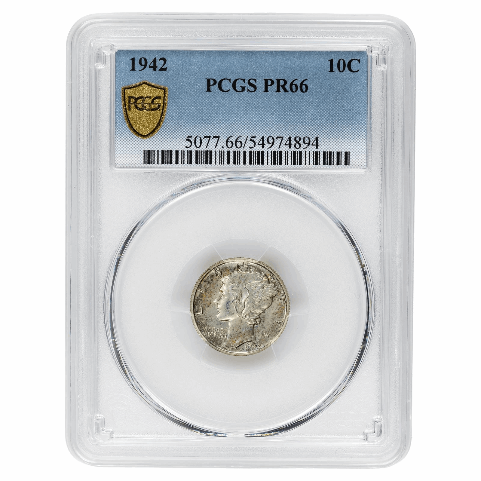 1942 Mercury Dime 10C PCGS PR 66