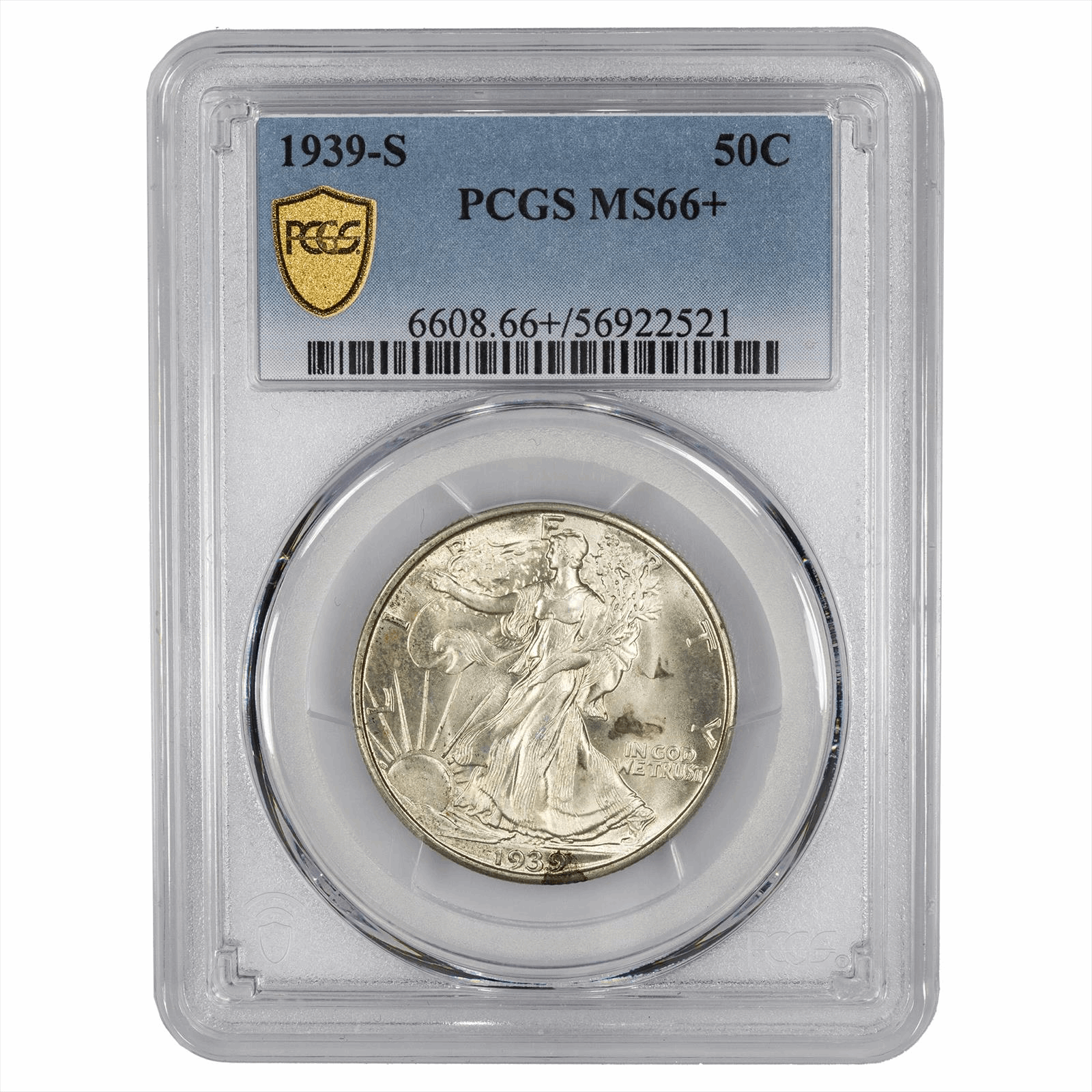 1939-S Walking Liberty Half Dollar 50C PCGS MS 66+