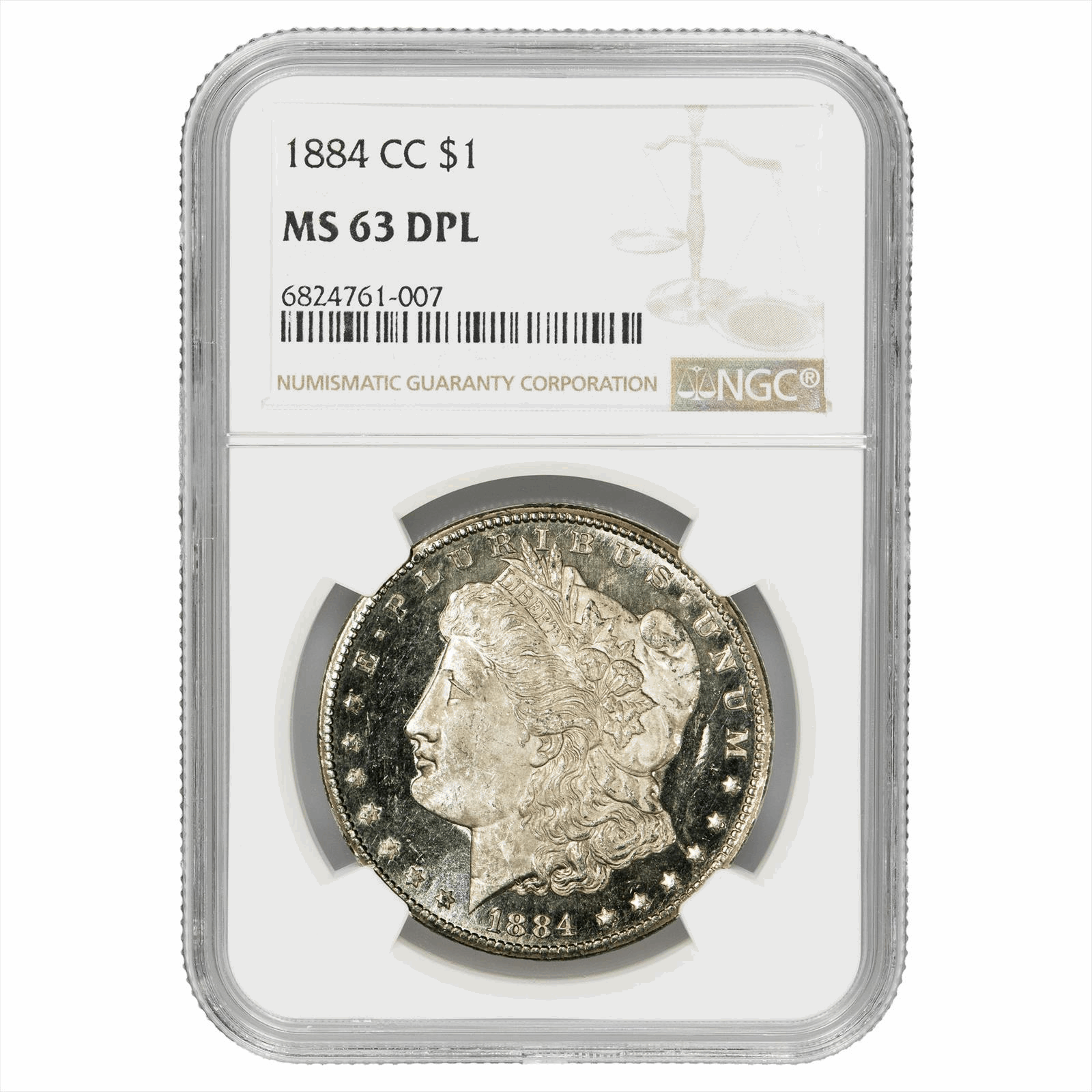 1884-CC  Morgan Silver Dollar $1 NGC MS 63