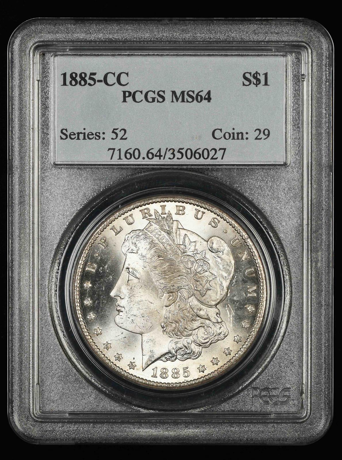 1885-CC $1 PCGS MS 64