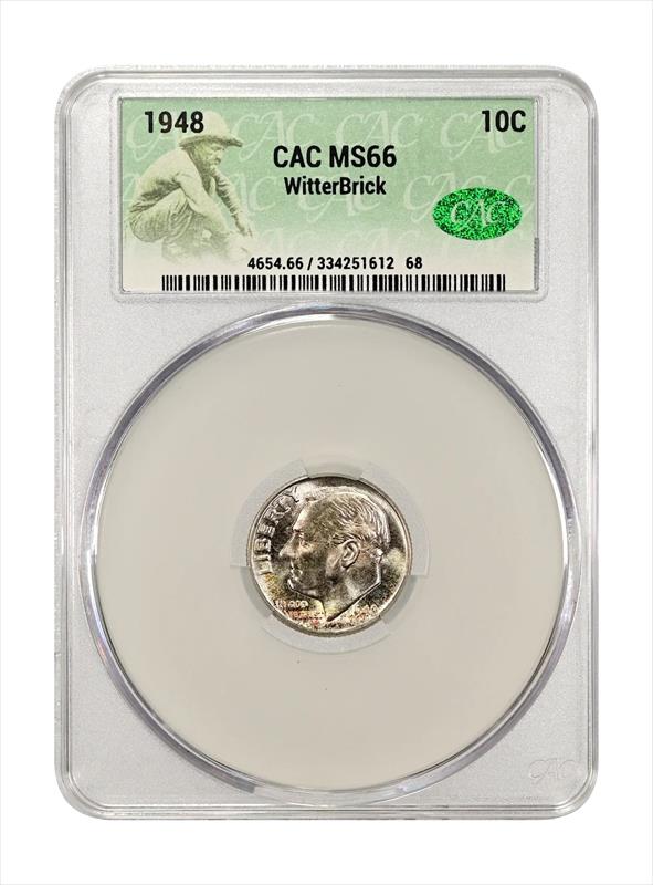 1948 10c CACG MS 66 WitterBrick
