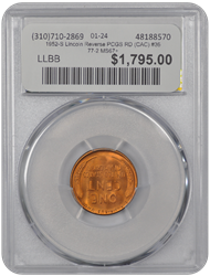 1952-S Lincoln Reverse PCGS RD (CAC) #3677-2 MS67+