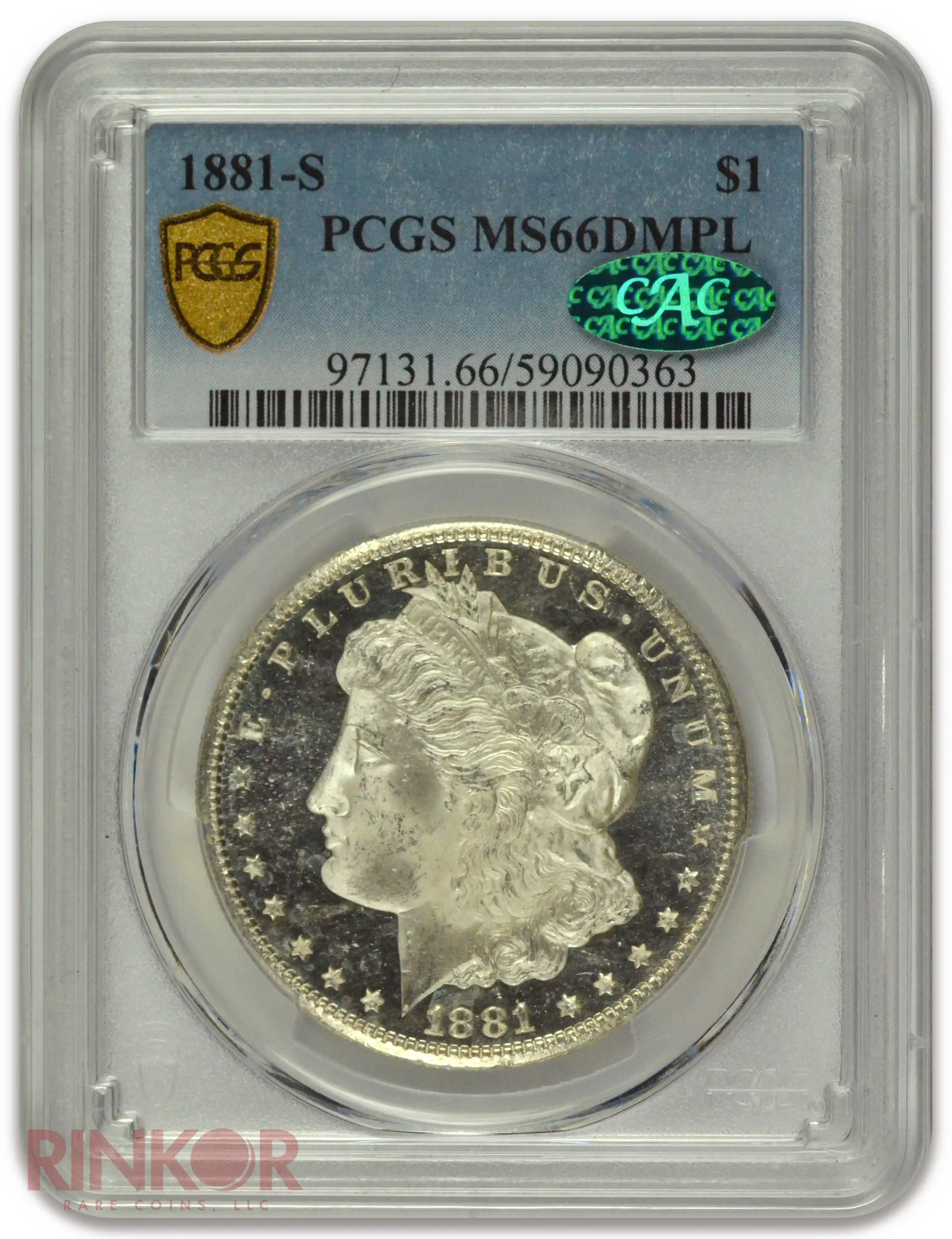 1881-S $1 Morgan Dollar PCGS MS 66 DMPL CAC