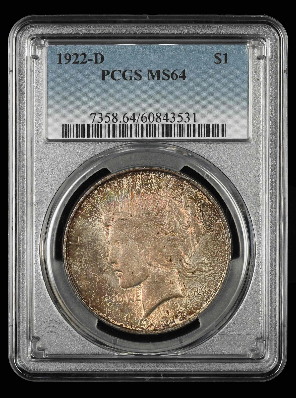 1922-D $1 PCGS MS 64