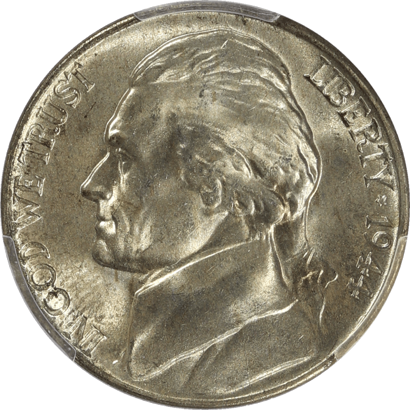 1944-D Jefferson War Nickel 5c, PCGS MS 66+