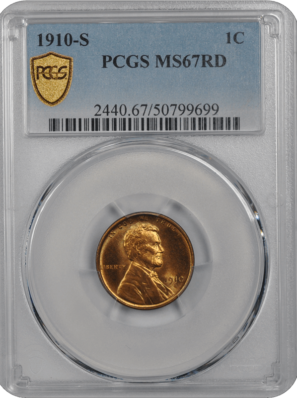 1910-S Lincoln PCGS RD 67