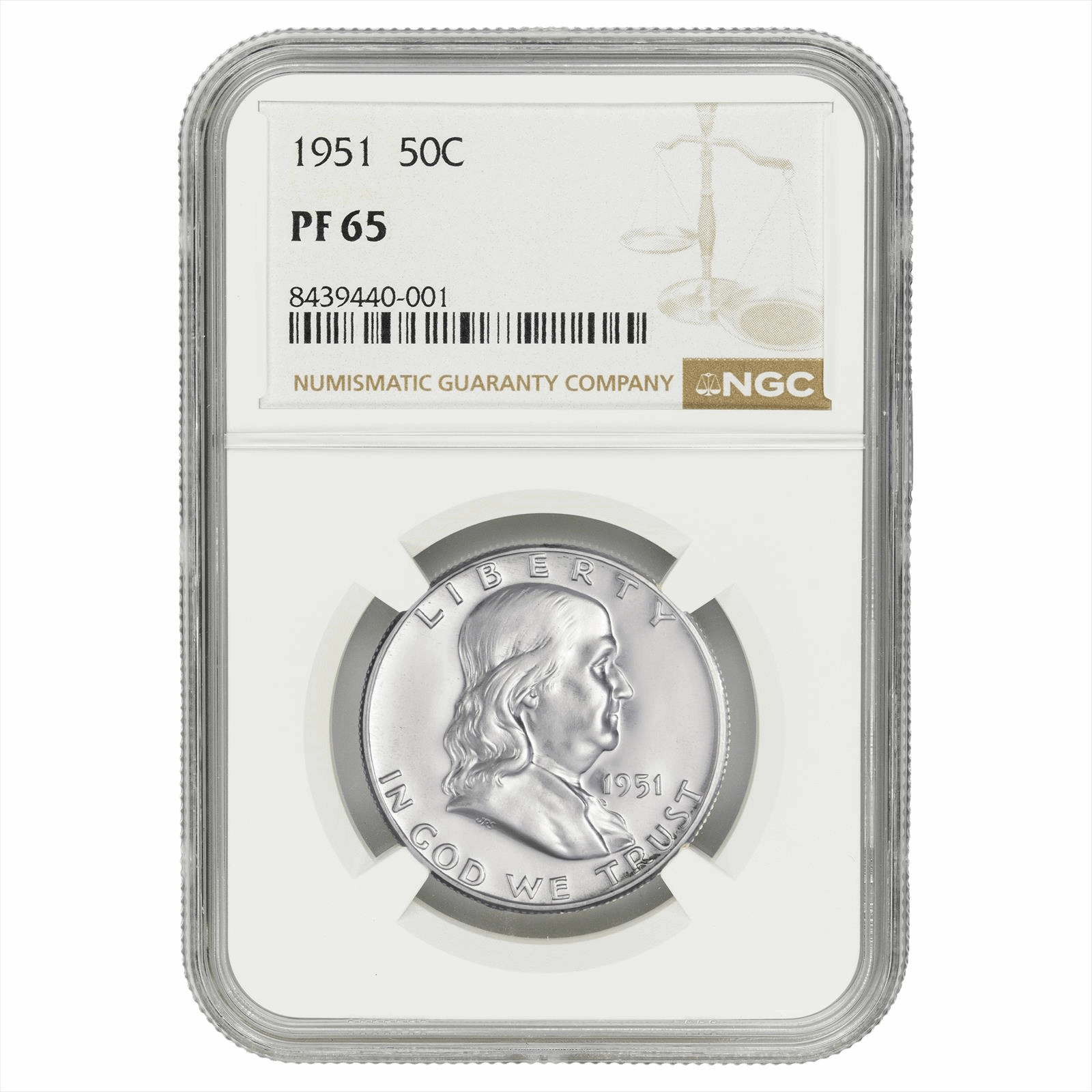 1951 Franklin Half Dollar 50C NGC PF 65
