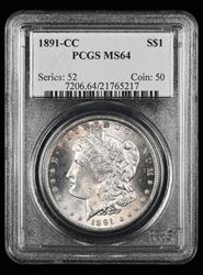 1891 CC $1 PCGS MS64