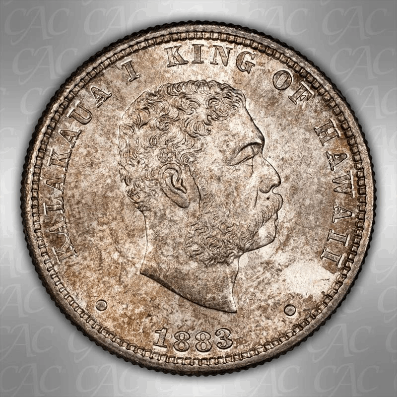 1883 Hawaii 25C CACG MS 65