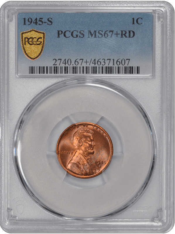 1945-S Lincoln Wheat PCGS RD 67+