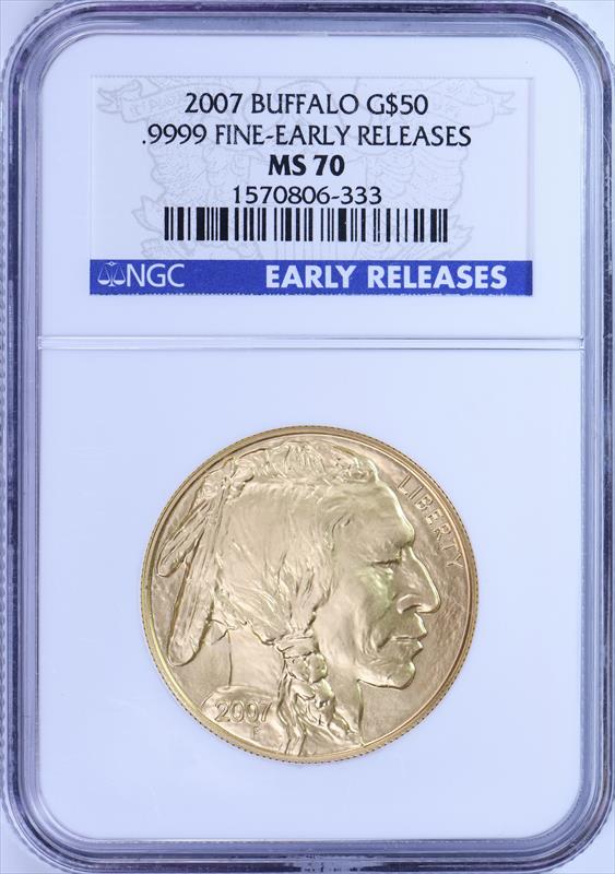 2007 1 oz Gold American Buffalo Early Releases NGC MS 70