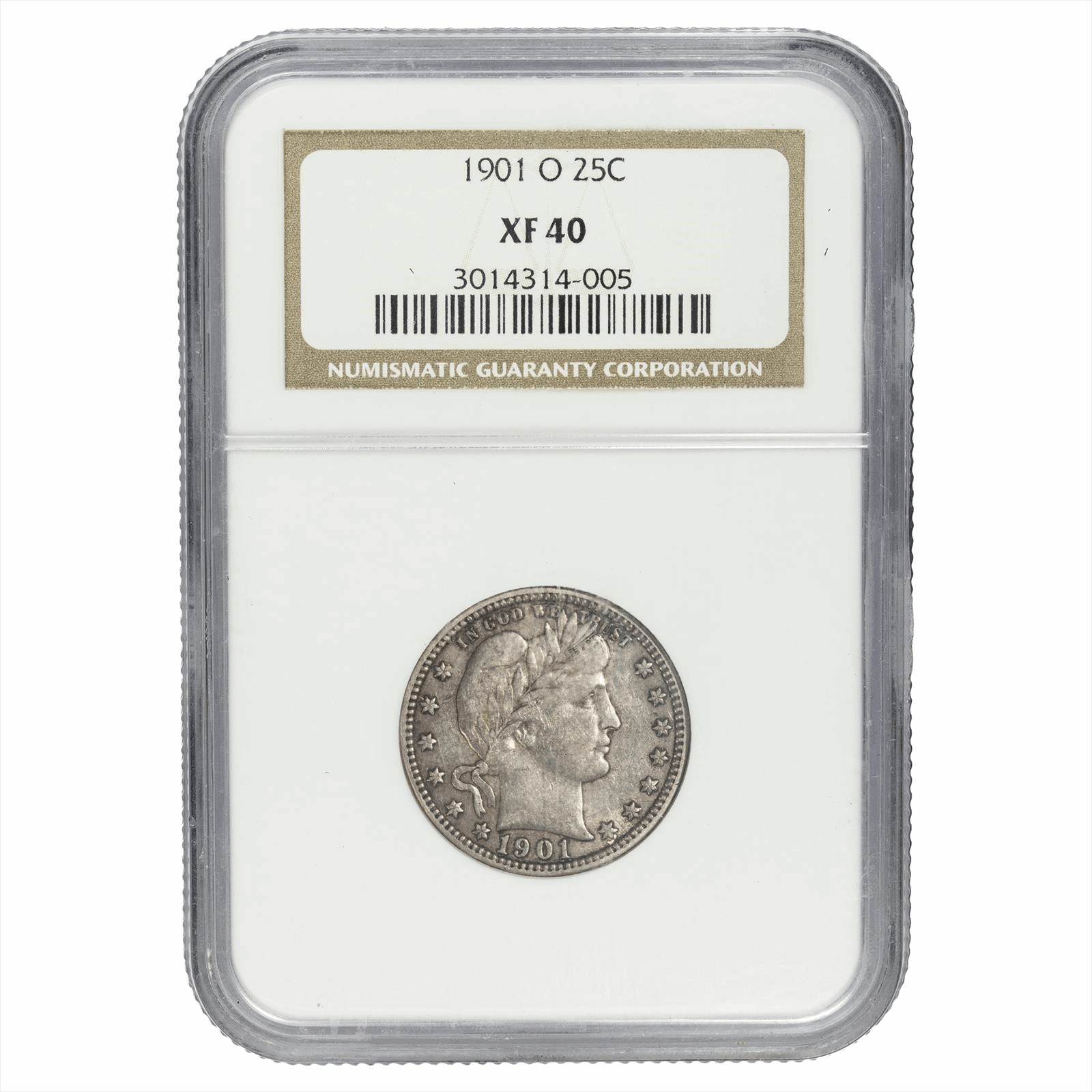1901-O Barber Quarter 25C NGC XF 40