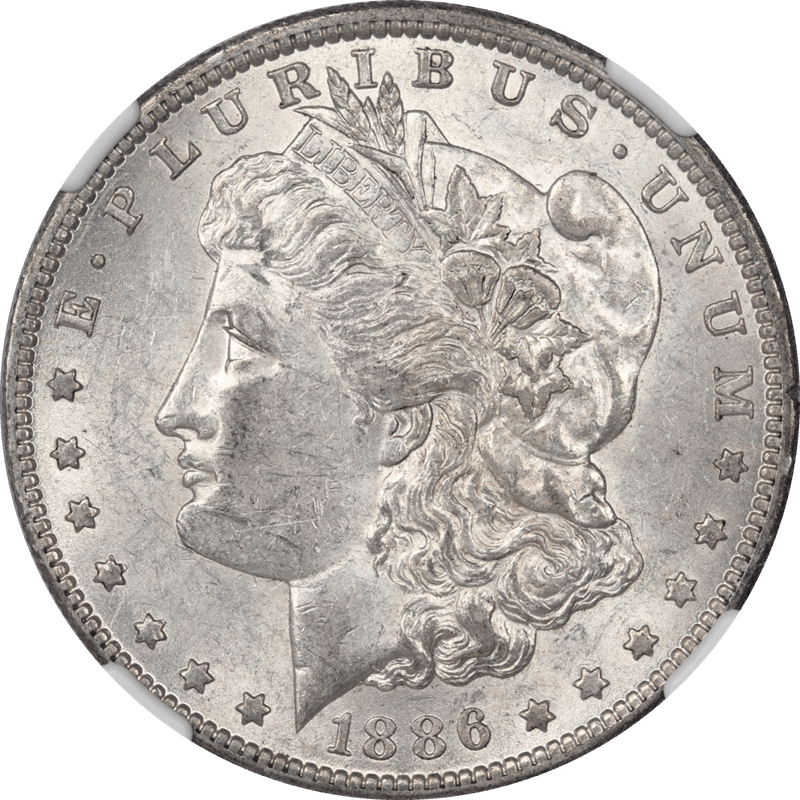 1886-O Morgan Silver Dollar $1, NGC AU 55 - Nice Original Coin