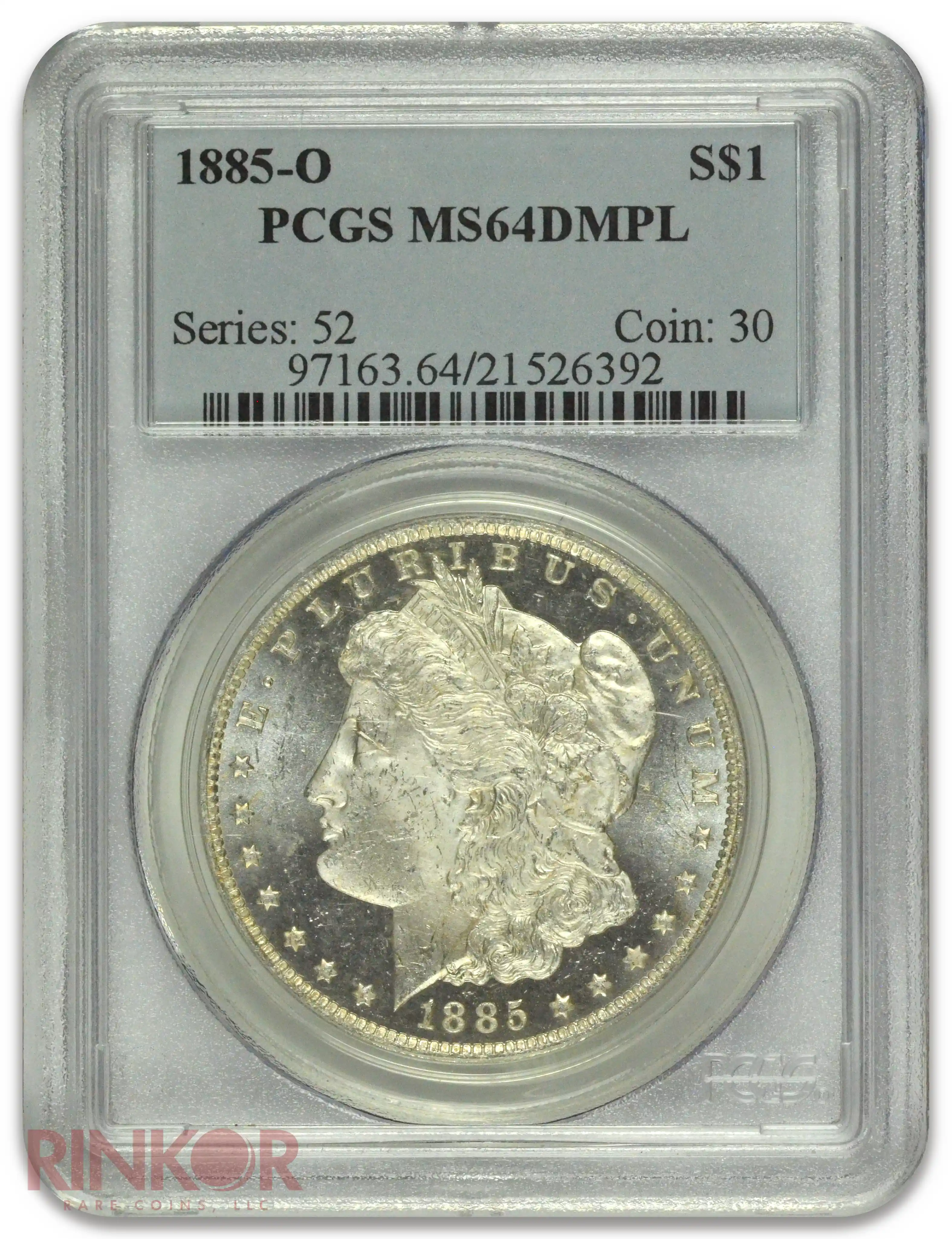 1885-O $1 Morgan Dollar PCGS MS 64 DMPL