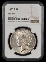 1925 S $1 NGC AU58 AU58
