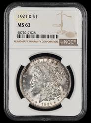 1921 D $1 NGC MS63 MS63