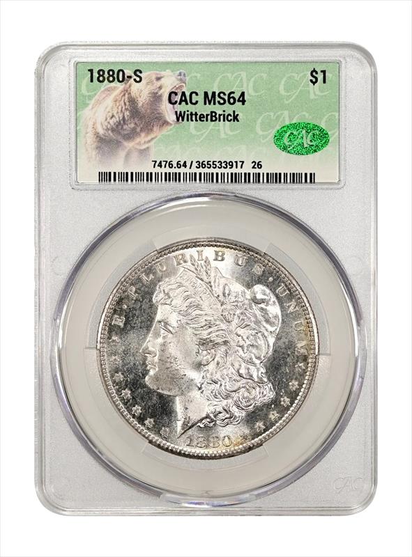 1880-S $1 CACG MS 64 WitterBrick