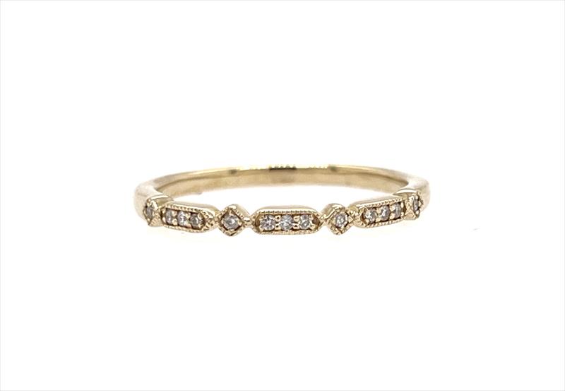 0.06cttw Diamond Stackable Ring in 14k Yellow Gold 