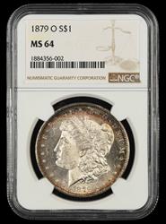 1879 O $1 NGC MS 64