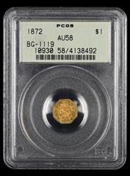1872 G$1 BG-1119 PCGS AU58