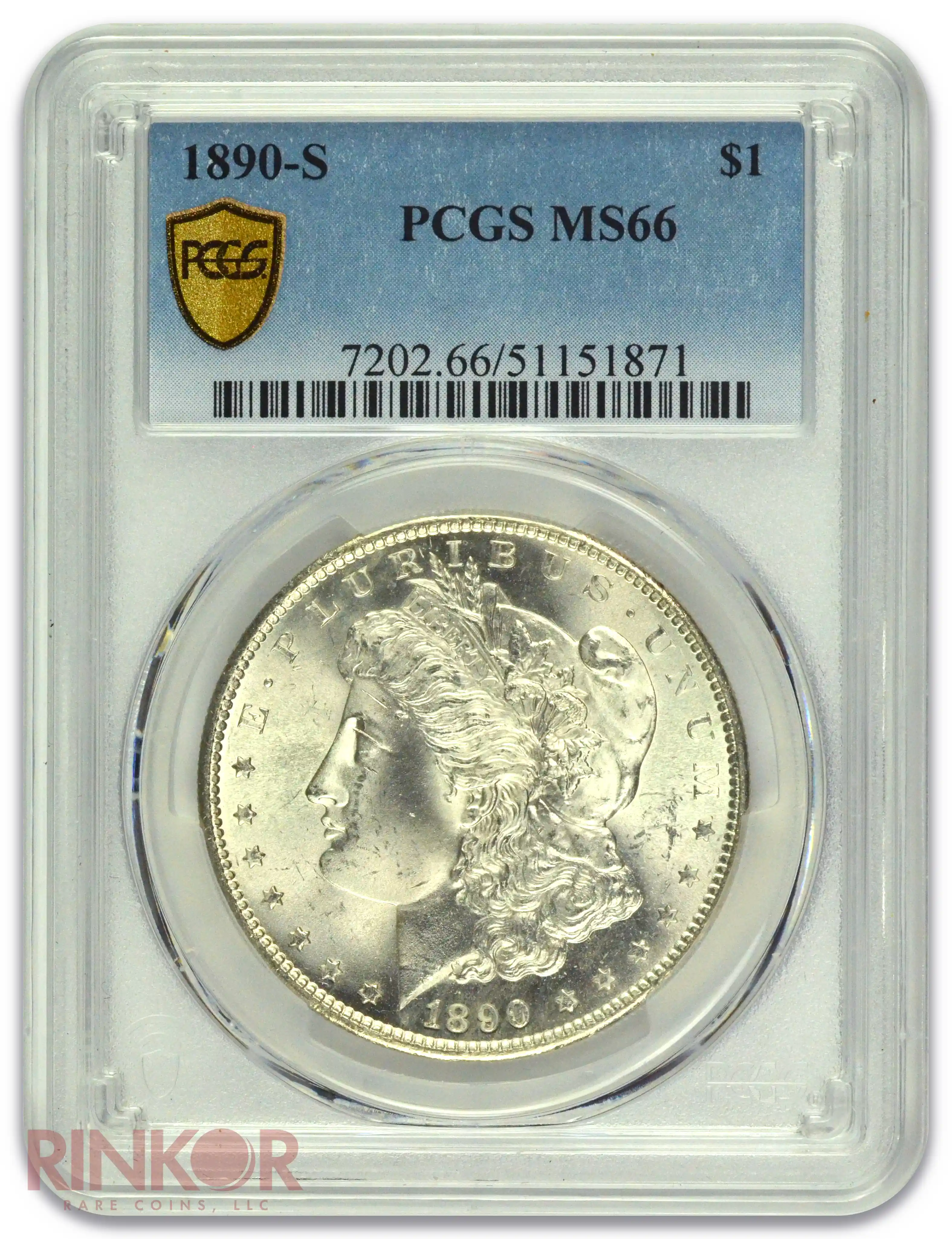 1890-S $1 Morgan Dollar PCGS MS 66
