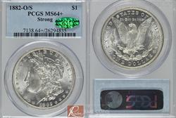1882-O/S Strong $1 PCGS MS 64+ CAC