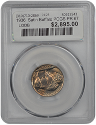 1936  Satin Buffalo PCGS PR 67