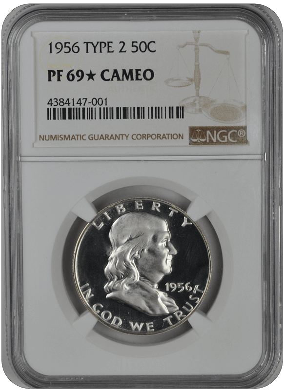 1956 Type 2 Franklin Half Dollar NGC (99) PF 69
